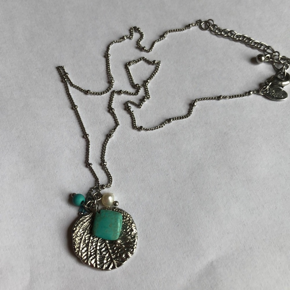 Lia Sophia silver leaf necklace